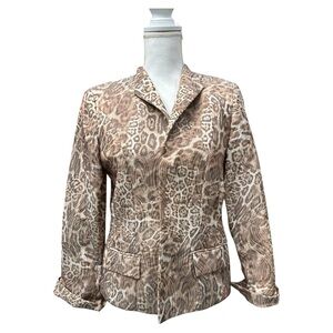 Austin Reed Open Animal Print Long Sleeve Lined Jacket Size 10